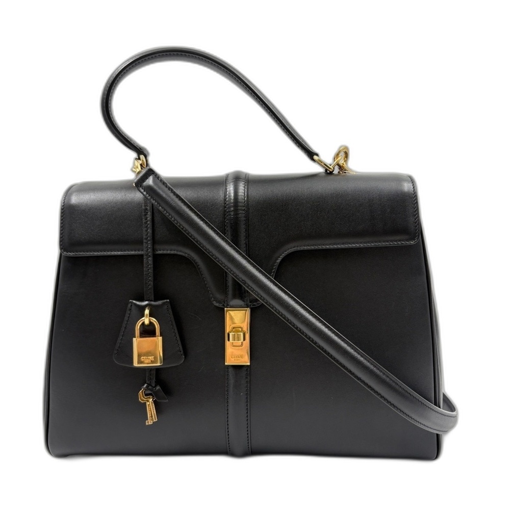 CELINE Seize Classic Handbag Shoulder Bag Black